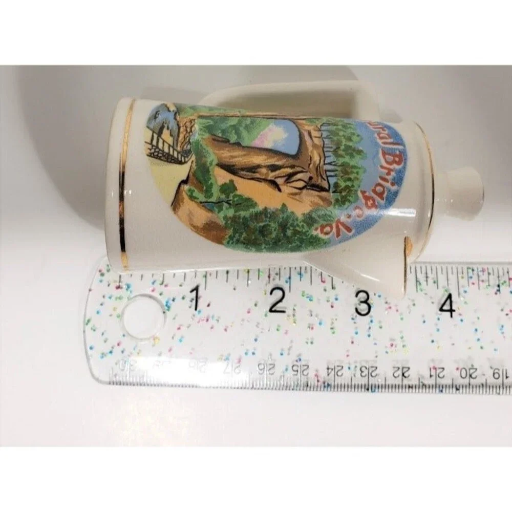 Vintage Salt Pepper Shakers Natural Bridge Virginia Ceramic Coffee Pots Corks